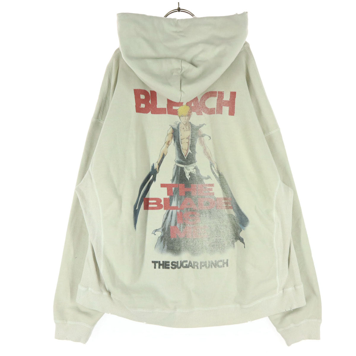 THE SUGAR PUNCH ザシュガーパンチ バックプリント アニメキャラクター 長袖 スウェットパーカー L ホワイト系 BLEACH 黒崎一護 メンズ