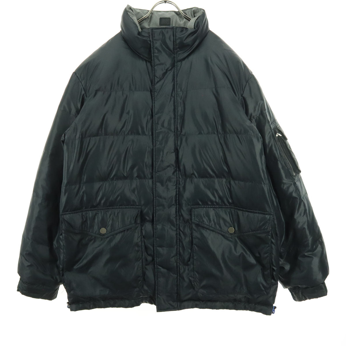 TOMMY HILFIGER トミーヒルフィガー リバーシブル スクエア柄 長袖 ダウンジャケット XL グレー系 メンズ