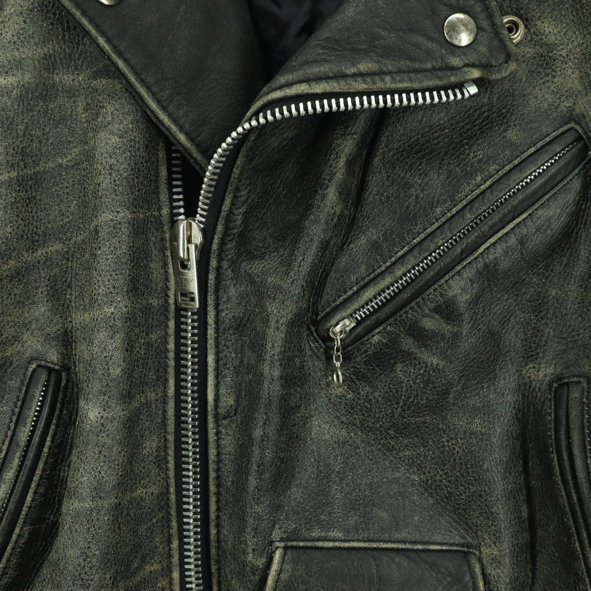 長袖 レザー ダブルライダースジャケット 40 ブラック 牛革 メンズ