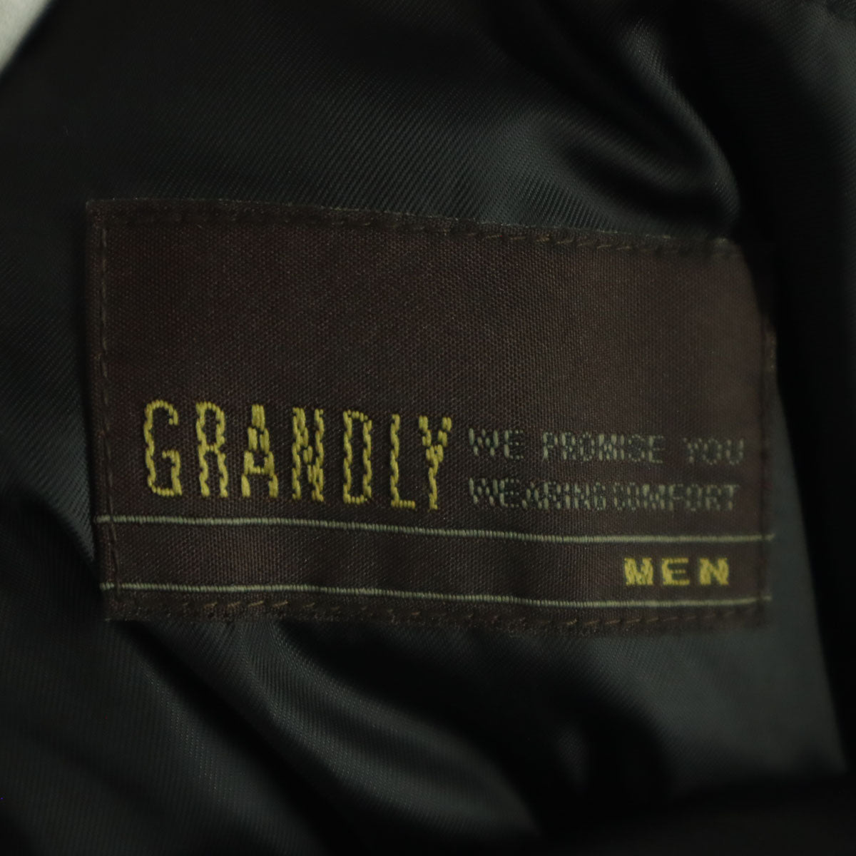 美品 GRANDLY グランドリー 長袖 ステンカラー レザーコート S ブラック メンズ