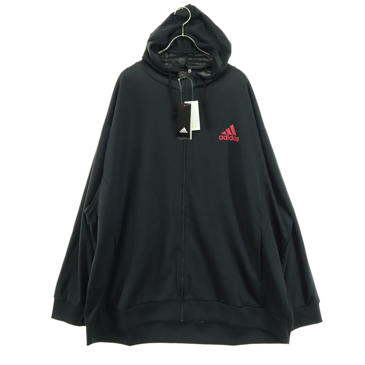 未使用 adidas アディダス ワンポイントプリント 長袖 トラックジャケット 8XO ブラック ビッグサイズ ジャージ メンズ