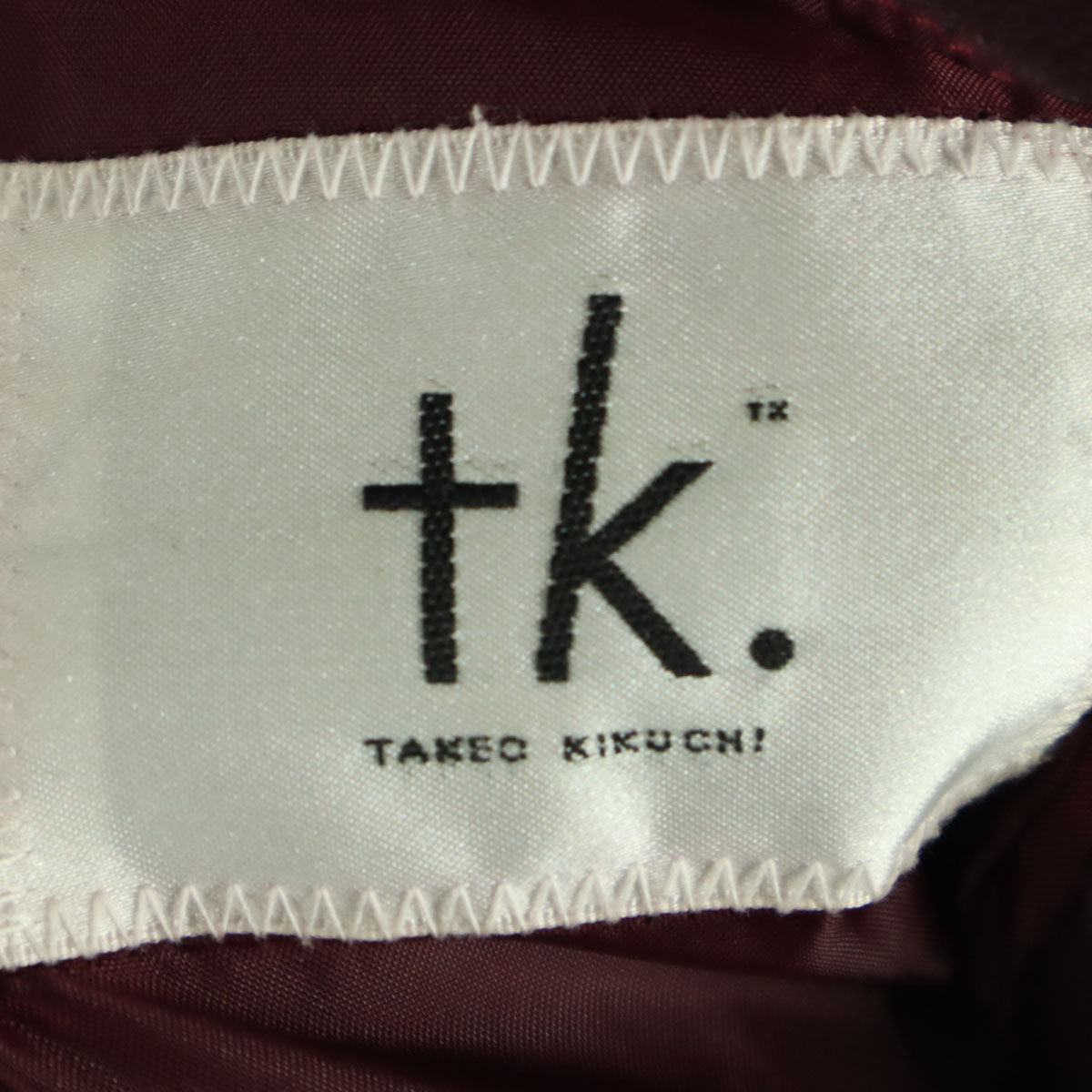 TAKEO KIKUCHI タケオキクチ 長袖 ノーカラー ジップアップ シングル レザージャケット M レッド系 羊革 メンズ
