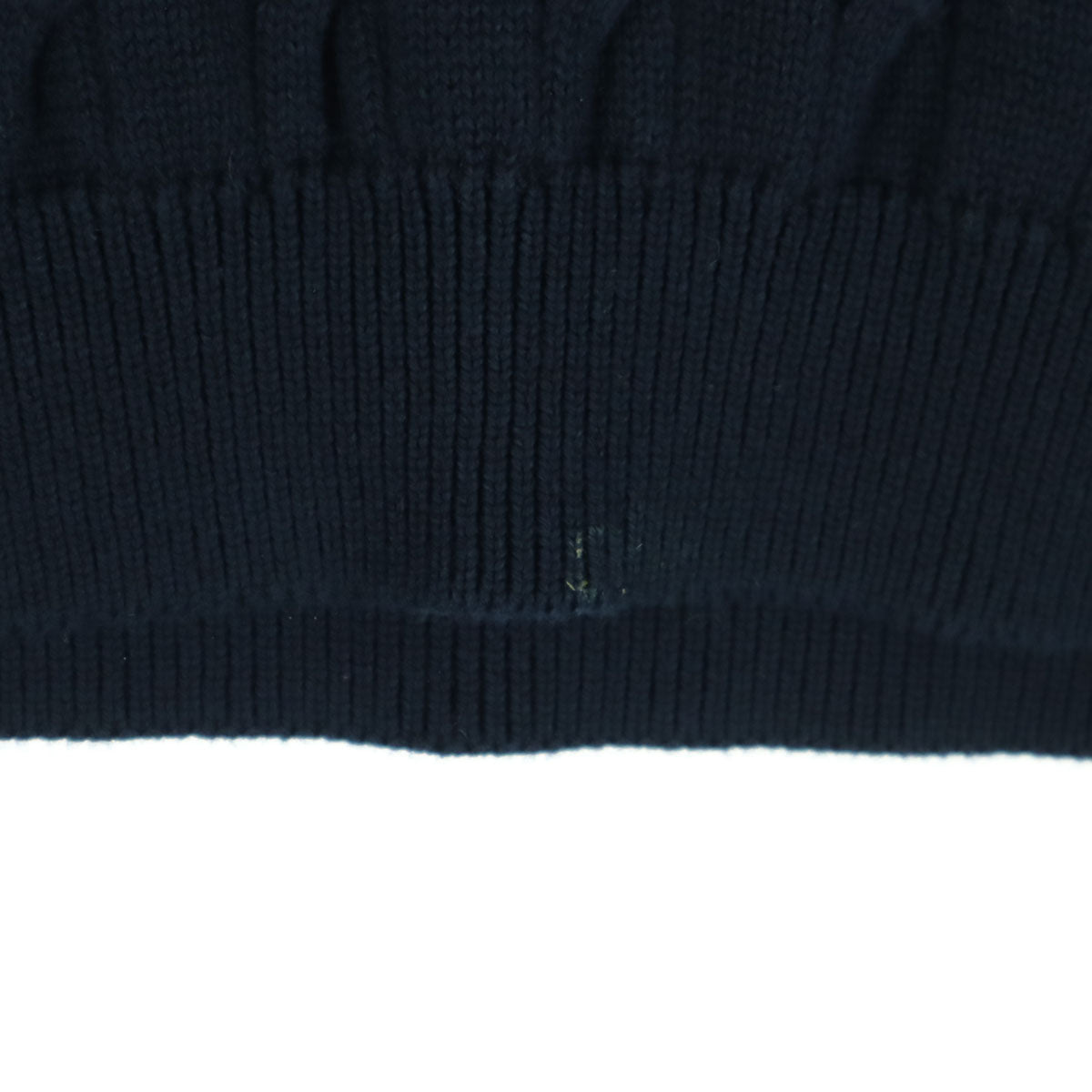 Brooks Brothers ブルックスブラザーズ フィッシャーマン 長袖 ハイネック ハーフジップ ケーブル編み コットン ニット M ネイビー レディース