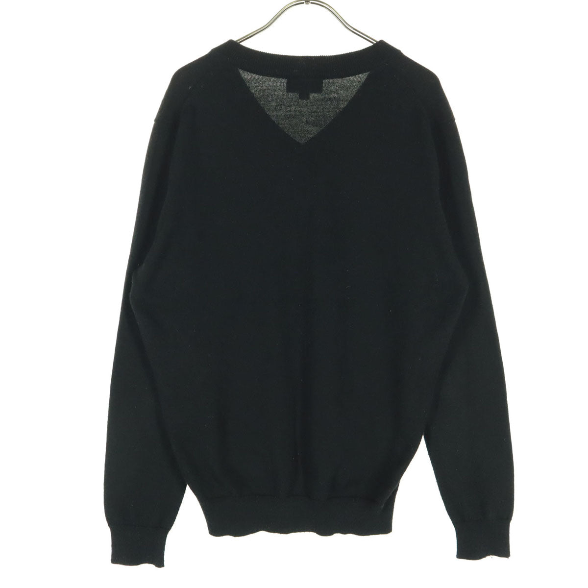 LACOSTE ラコステ ワンポイントロゴ 長袖 Vネック ニット M ブラック セーター メンズ