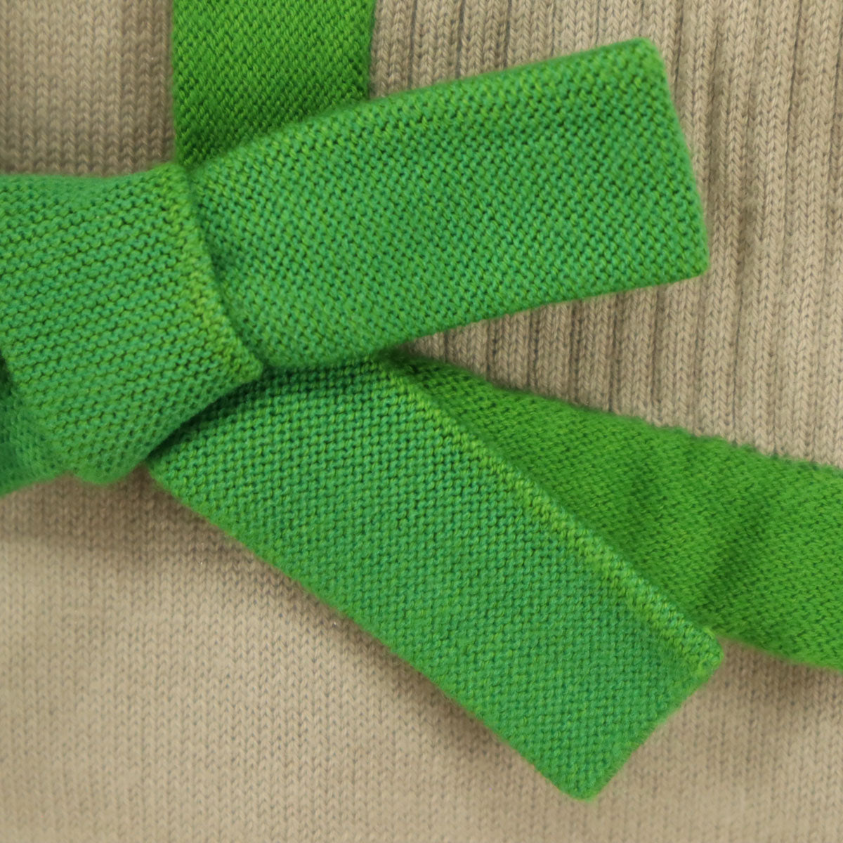 PAULE KA ポールカ 長袖 ニット S ベージュ 前面リボン レディース