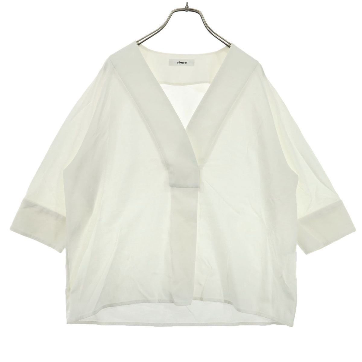 美品 ebure エブール 半袖 ネック カットソー ホワイト レディース