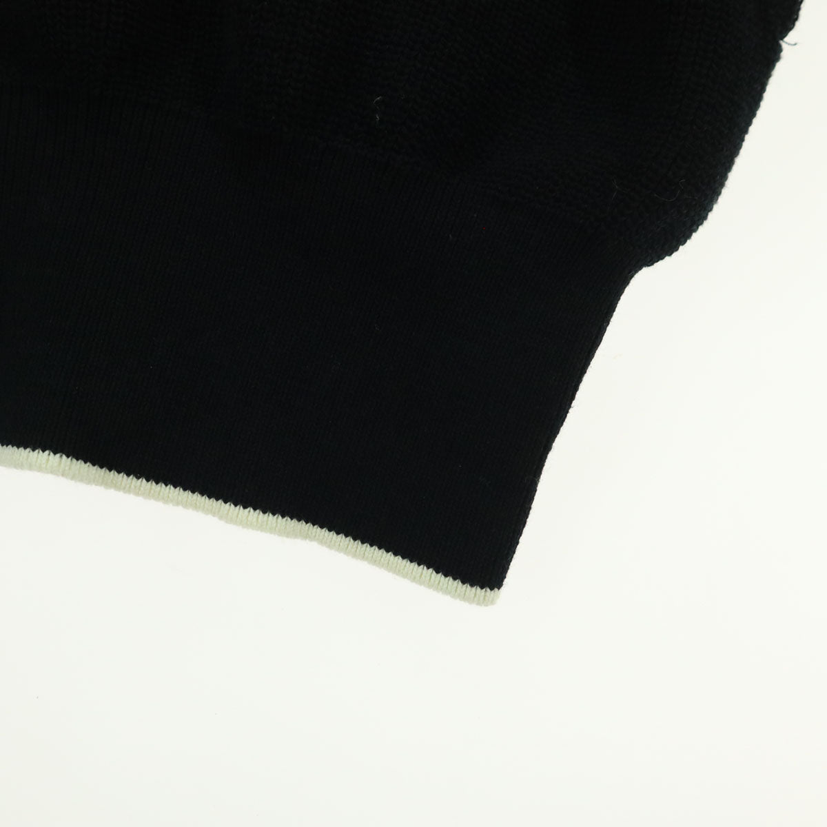 PLAIN PEOPLE プレインピープル バイカラー 長袖 ダブルジップ コットン ニットジャケット 4 ブラック レディース