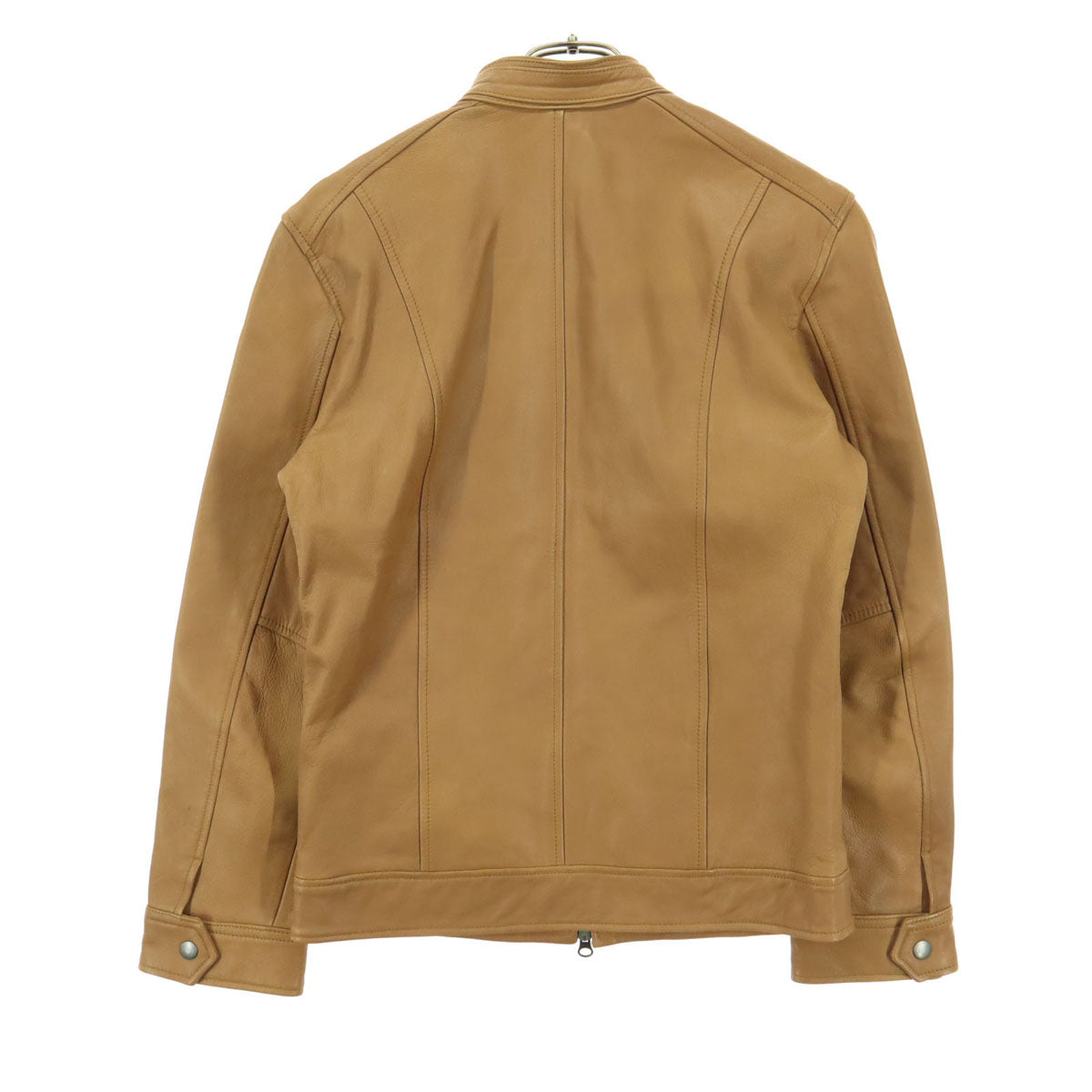 MICHEL KLEIN ミッシェルクラン 長袖 レザー シングルライダースジャケット 46 ブラウン 山羊革 レディース