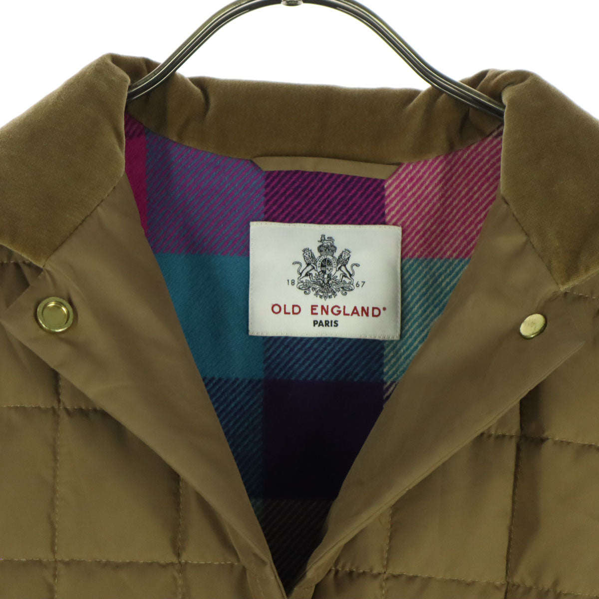OLD ENGLAND オールドイングランド 長袖 中綿 キルティングジャケット 34 ブラウン系 レディース