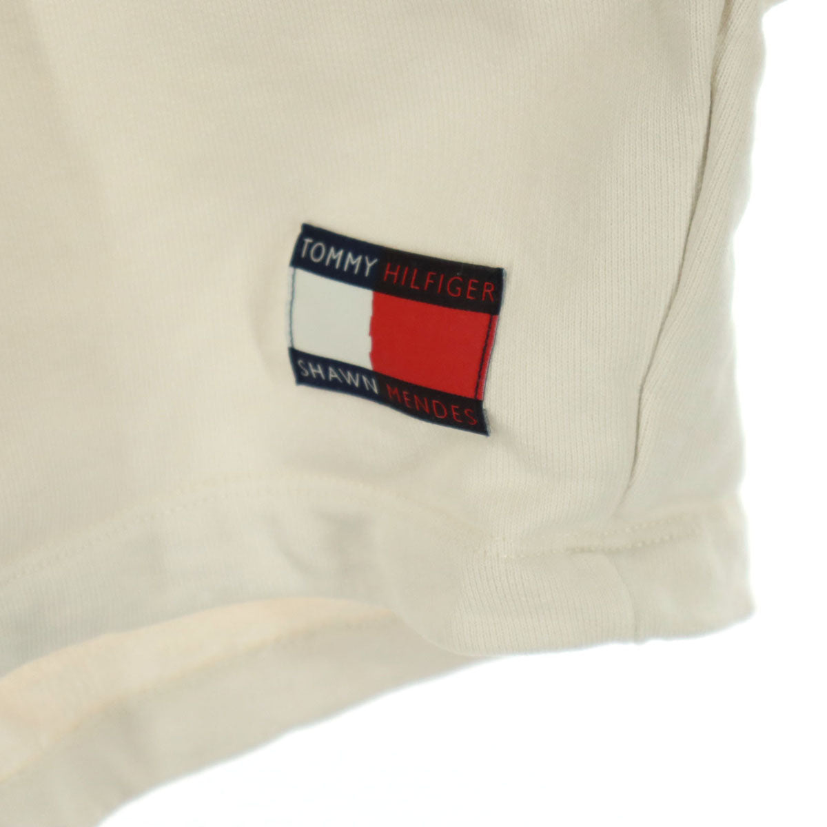 TOMMY HILFIGER トミーヒルフィガー SHAWN MENDES コラボ 長袖 ショート丈 スウェットパーカー M ベージュ系 ショーンメンデス レディース