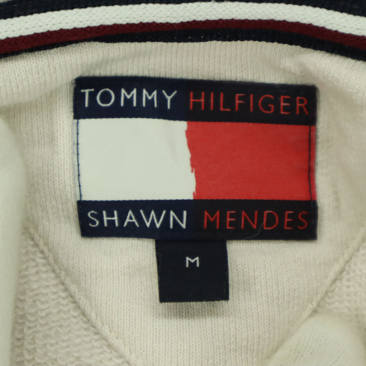 TOMMY HILFIGER トミーヒルフィガー SHAWN MENDES コラボ 長袖 ショート丈 スウェットパーカー M ベージュ系 ショーンメンデス レディース