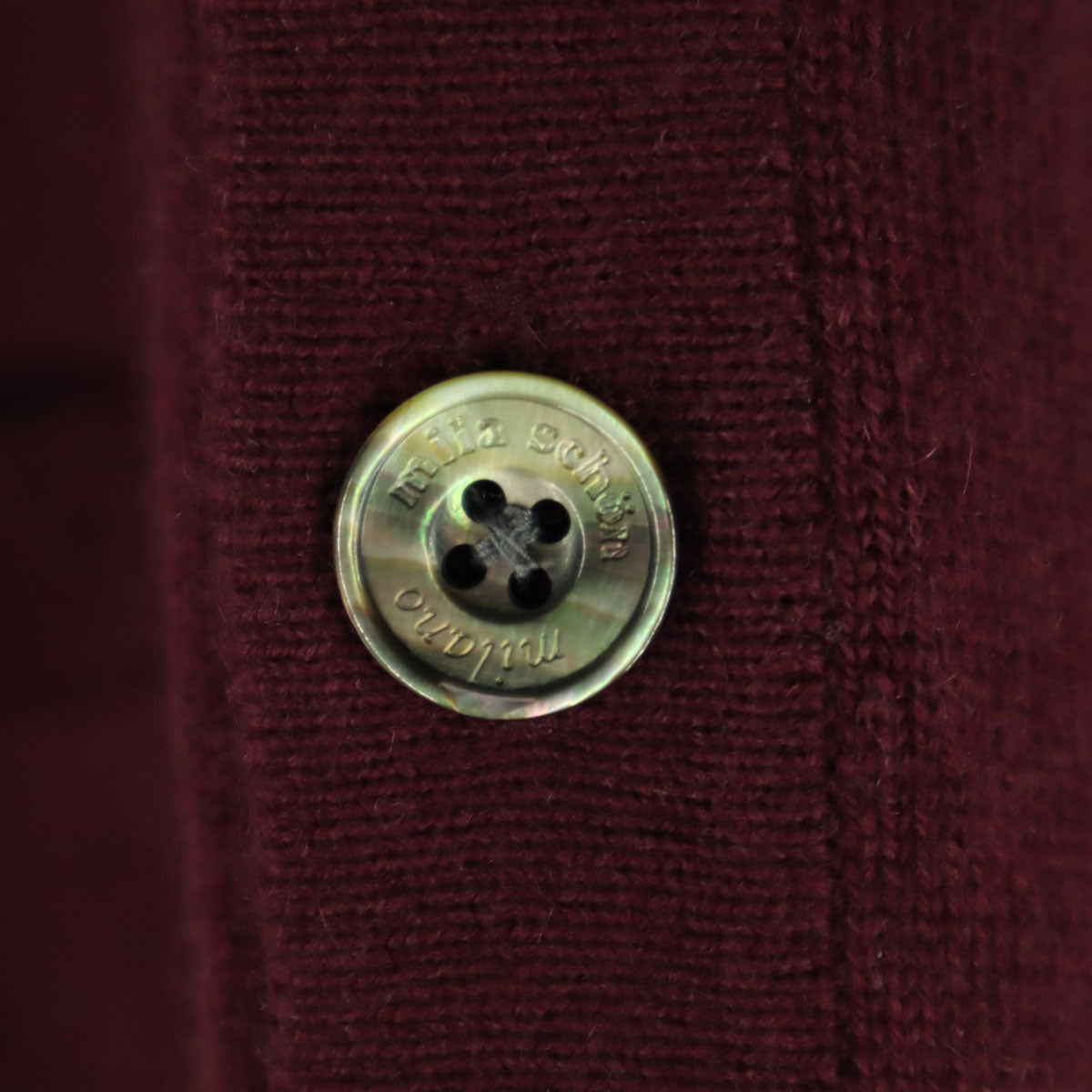 mila schon ミラショーン カシミヤ 日本製 刺繍ロゴ 長袖 ニットカーディガン 48 レッド系 メンズ