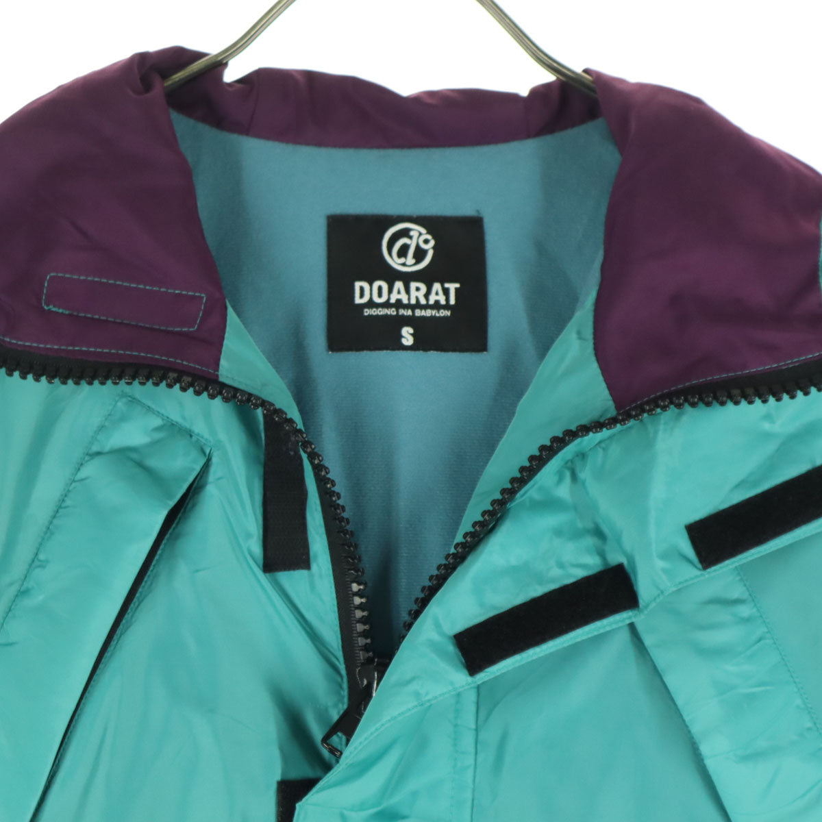 DOARAT ドゥアラット バイカラー 長袖 ナイロンジャケット S ブルー フーディー メンズ