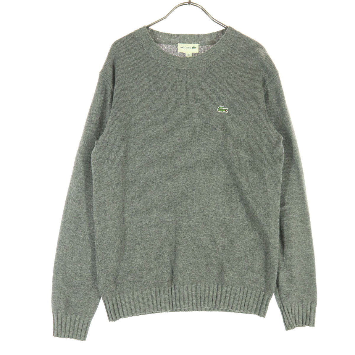 LACOSTE ラコステ カシミヤ混 ワンポイント 長袖 ニット S グレー メンズ