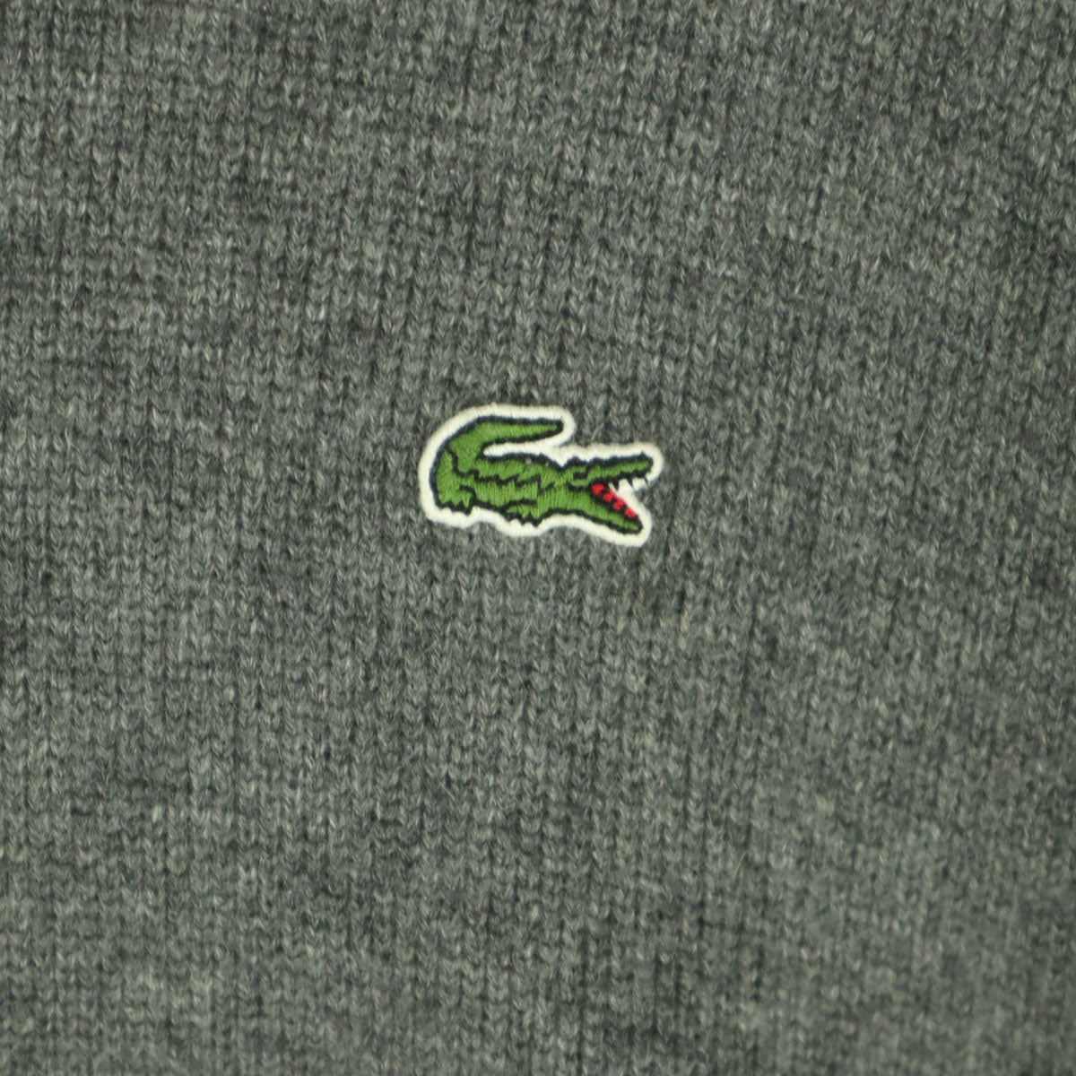 LACOSTE ラコステ カシミヤ混 ワンポイント 長袖 ニット S グレー メンズ