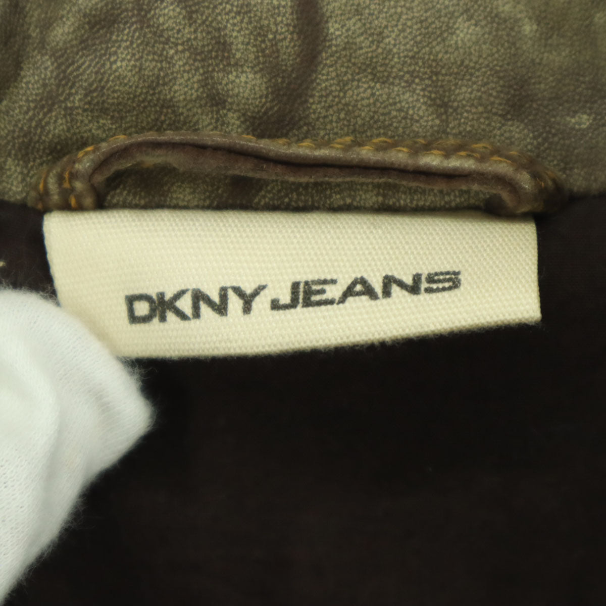 DKNY JEANS ディーケーエヌワイ ジーンズ 長袖 レザージャケット S ブラウン レディース
