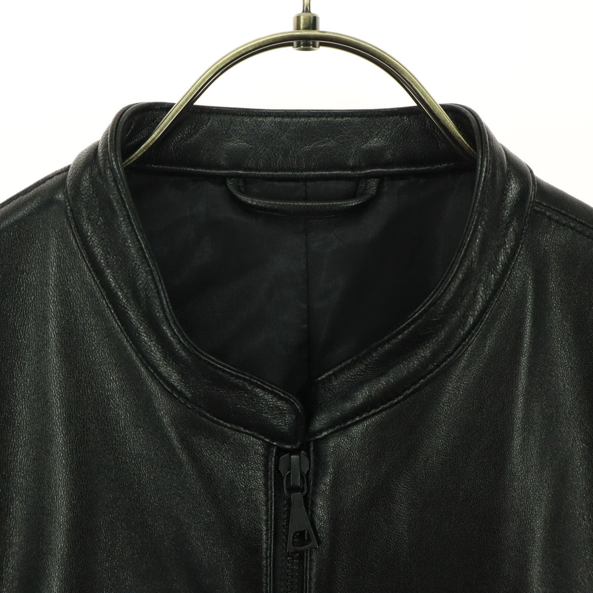 MEN'S MELROSE メンズメルローズ 長袖 レザー シングルライダースジャケット 2 ブラック 羊革 メンズ