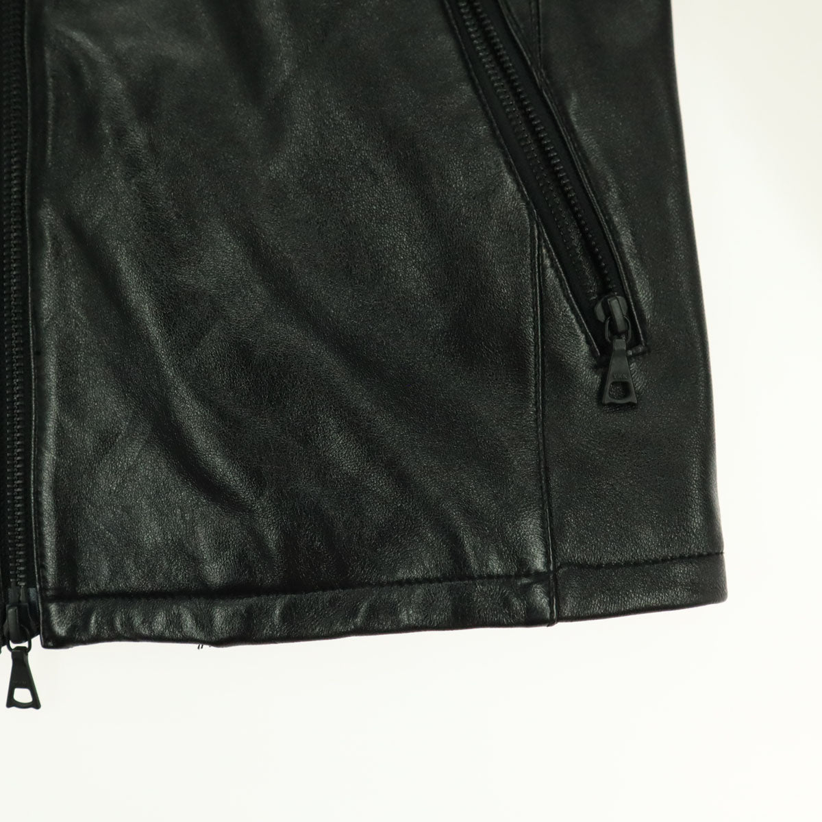 MEN'S MELROSE メンズメルローズ 長袖 レザー シングルライダースジャケット 2 ブラック 羊革 メンズ