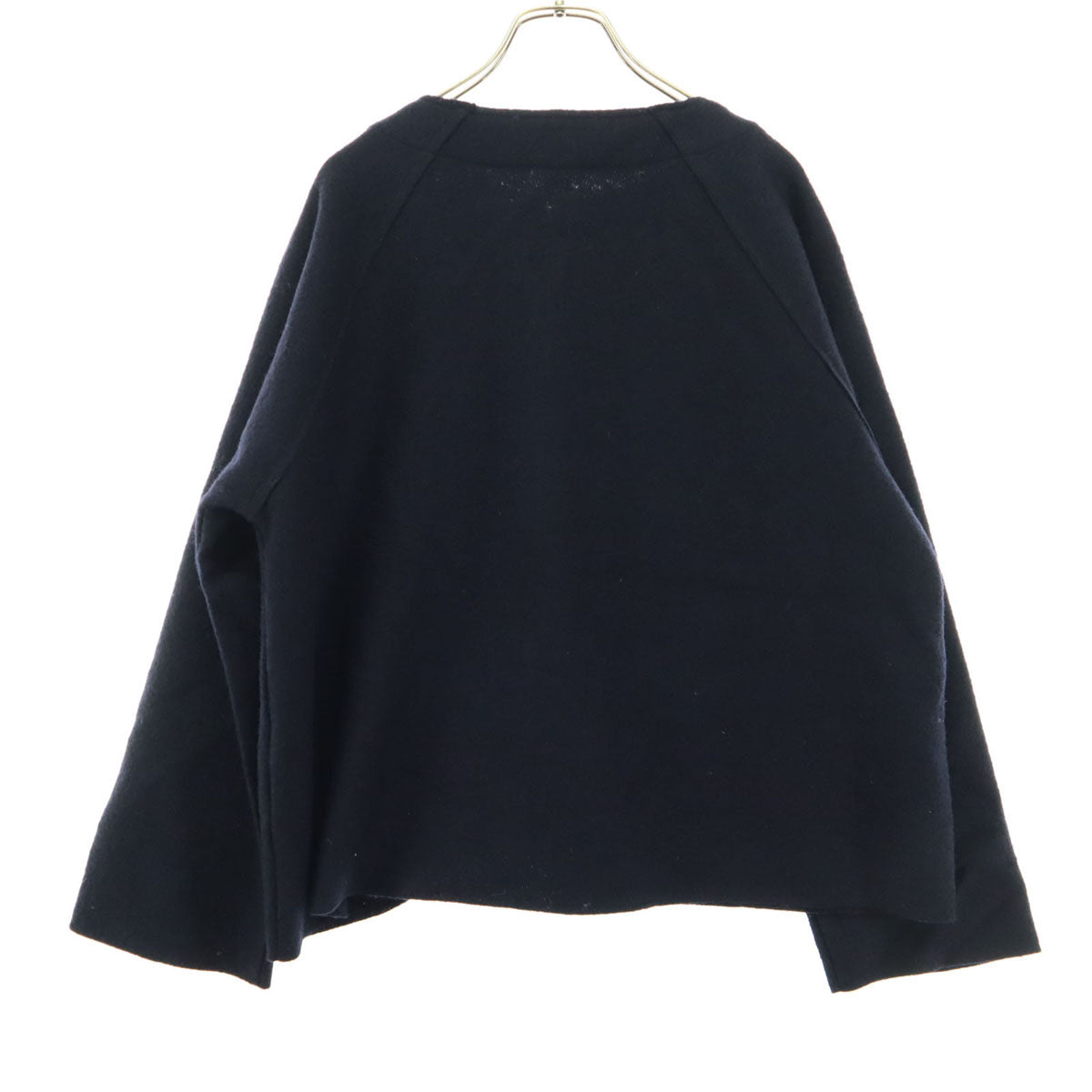 FABRIQUE en planete ferre ファブリケアンプラネテール 長袖 ノーカラー ジップジャケット 38 ブラック レディース