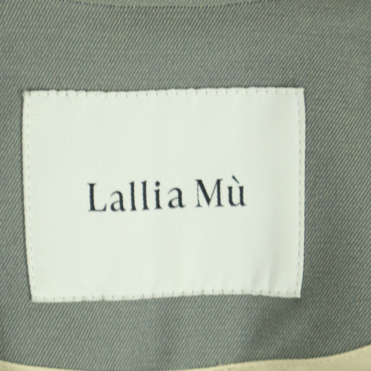 Lallia Mu ラリアムー 長袖 コート 38 グレー ショート丈 レディース