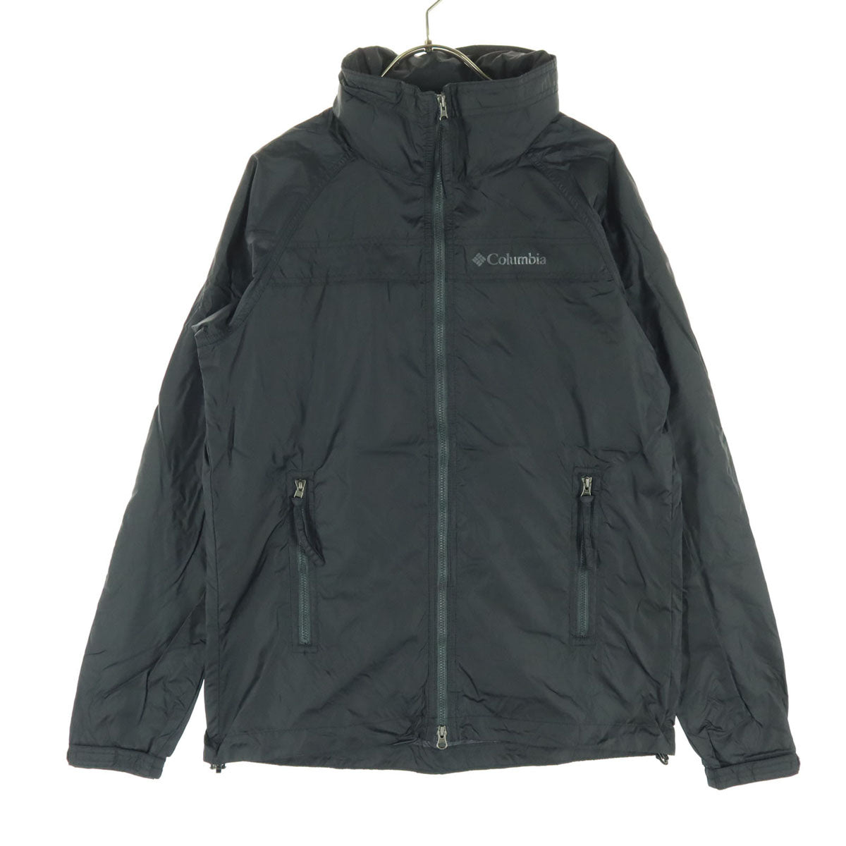 Columbia コロンビア ブランドロゴ 長袖 ナイロンジャケット XS ブラック メンズ