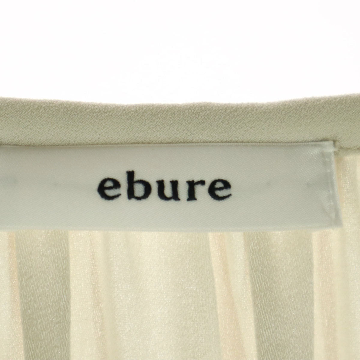 ebure エブール 日本製 長袖 ロングワンピース 36 ホワイト系 レディース