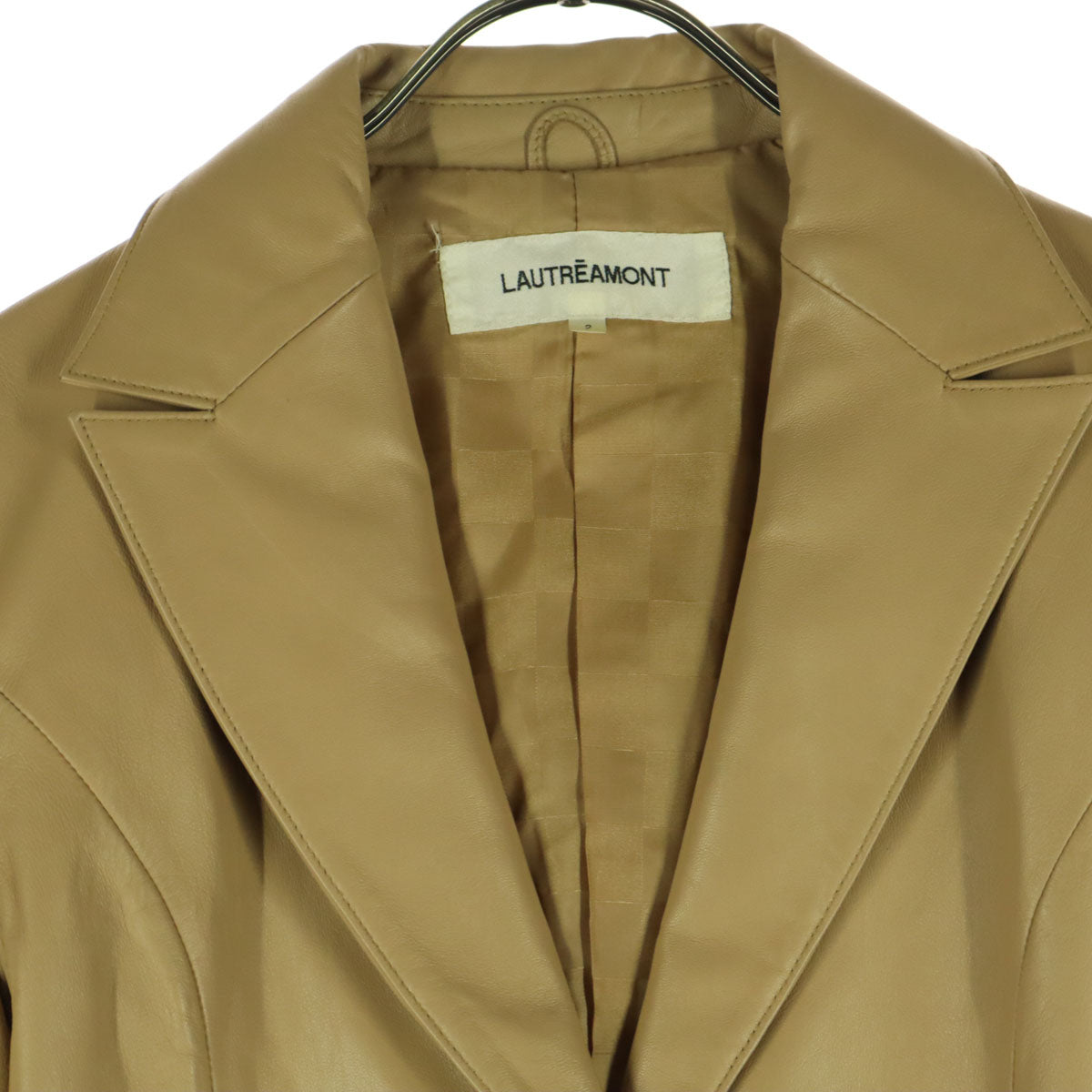 LAUTREAMONT ロートレアモン 長袖 羊革 レザージャケット M ベージュ レディース