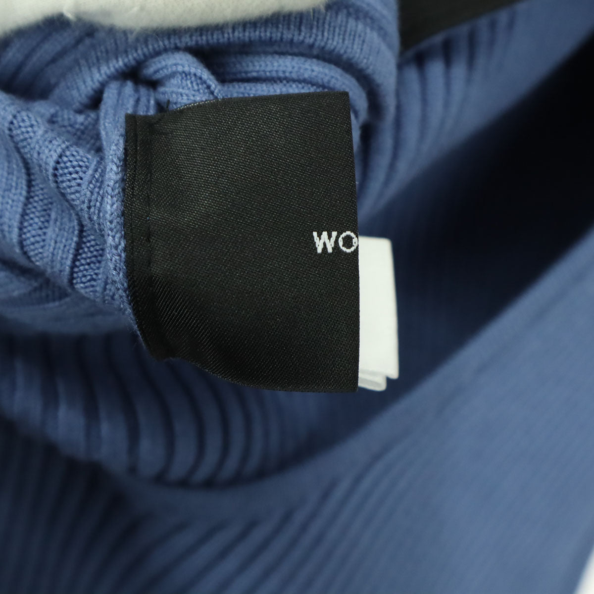 WONEM ウォンエム 長袖 ニット ロングワンピース F ブルー 背中開き レディース