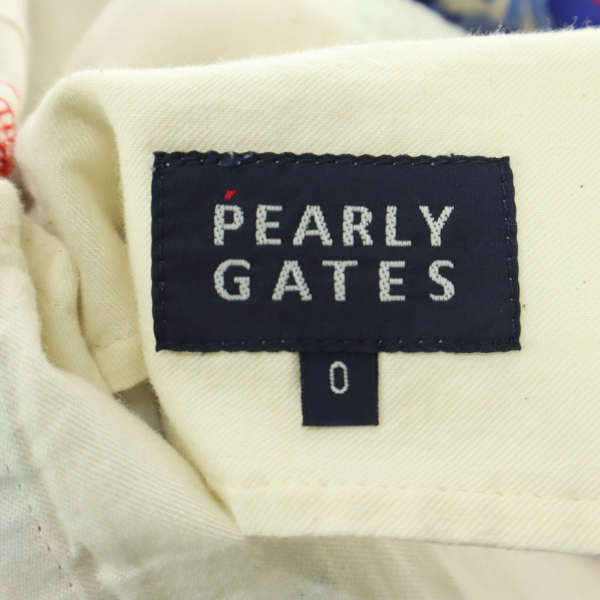 PEARLY GATES パーリーゲイツ 花柄 コットンパンツ 0 レッド レディース
