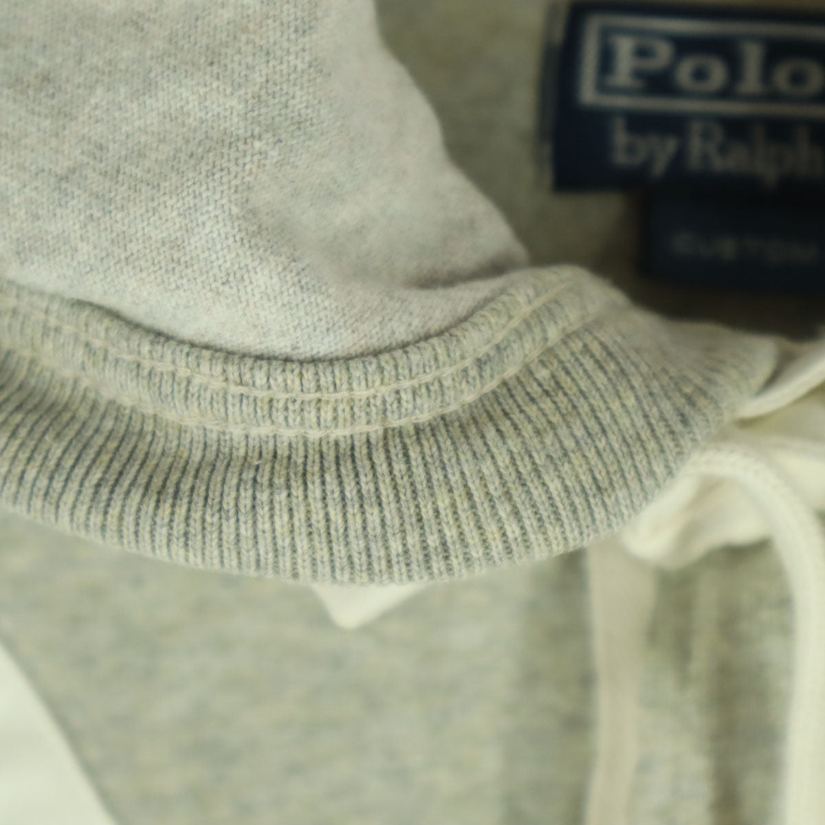Polo by Ralph Lauren ポロバイラルフローレン コットン ワッペン 長袖 フード付き ラガーシャツ M グレー メンズ