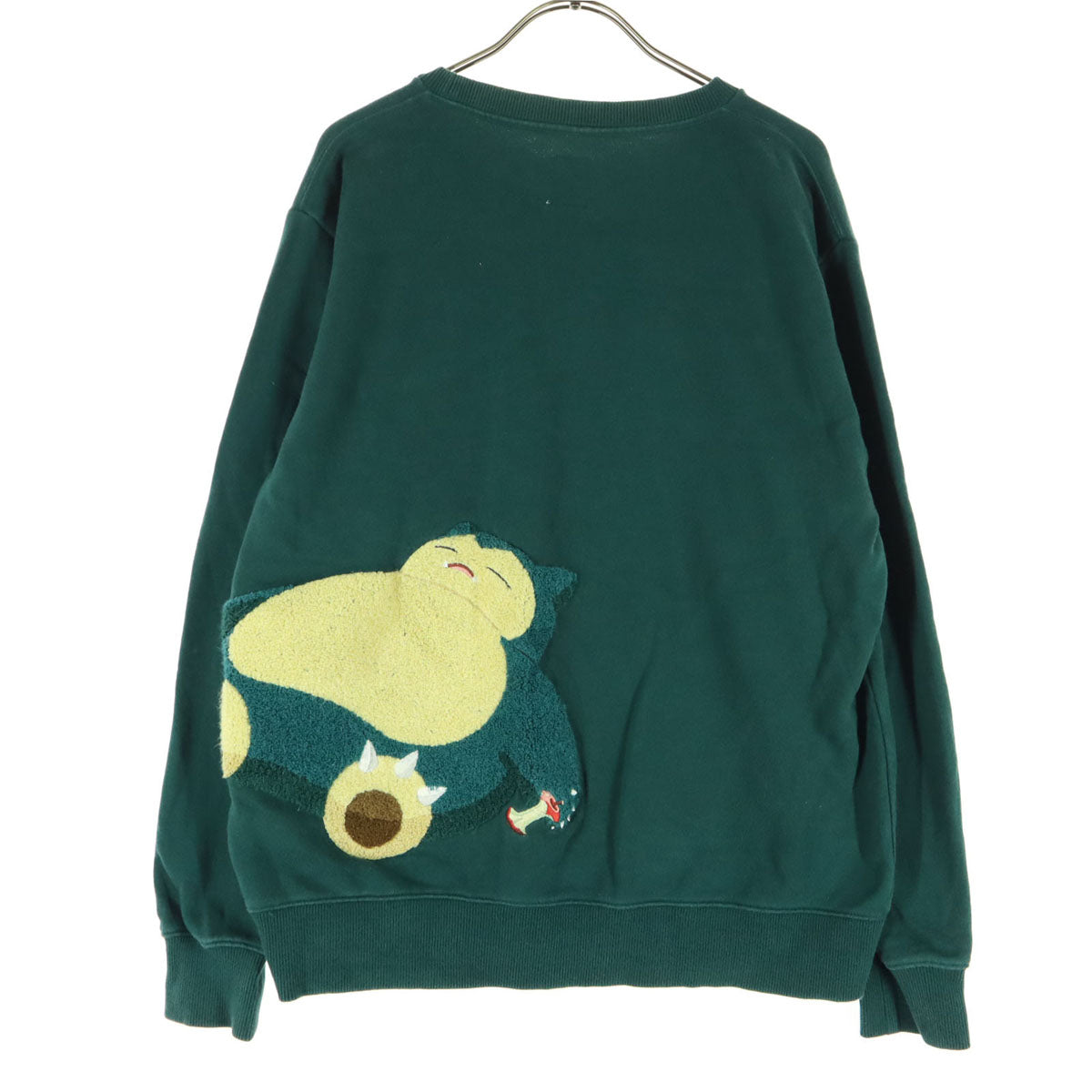 Design Tshirts Store graniph デザインティーシャツストアグラニフ Pocket Monsters ポケットモンスター コラボ キャラクター刺繍 長袖 スウェット トレーナー M グリーン系 カビゴン レディース