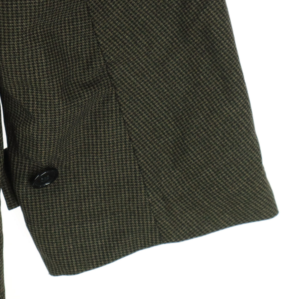 BASISBROEK バージスブルック ベルギー製 千鳥格子柄 長袖 ミリタリー風 コート 1 ブラウン系 メンズ