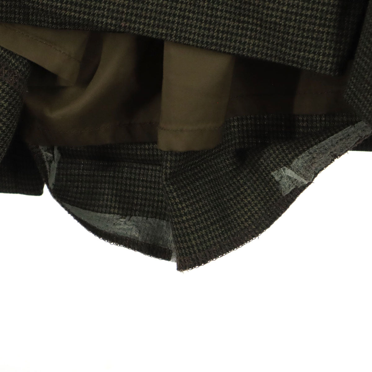 BASISBROEK バージスブルック ベルギー製 千鳥格子柄 長袖 ミリタリー風 コート 1 ブラウン系 メンズ