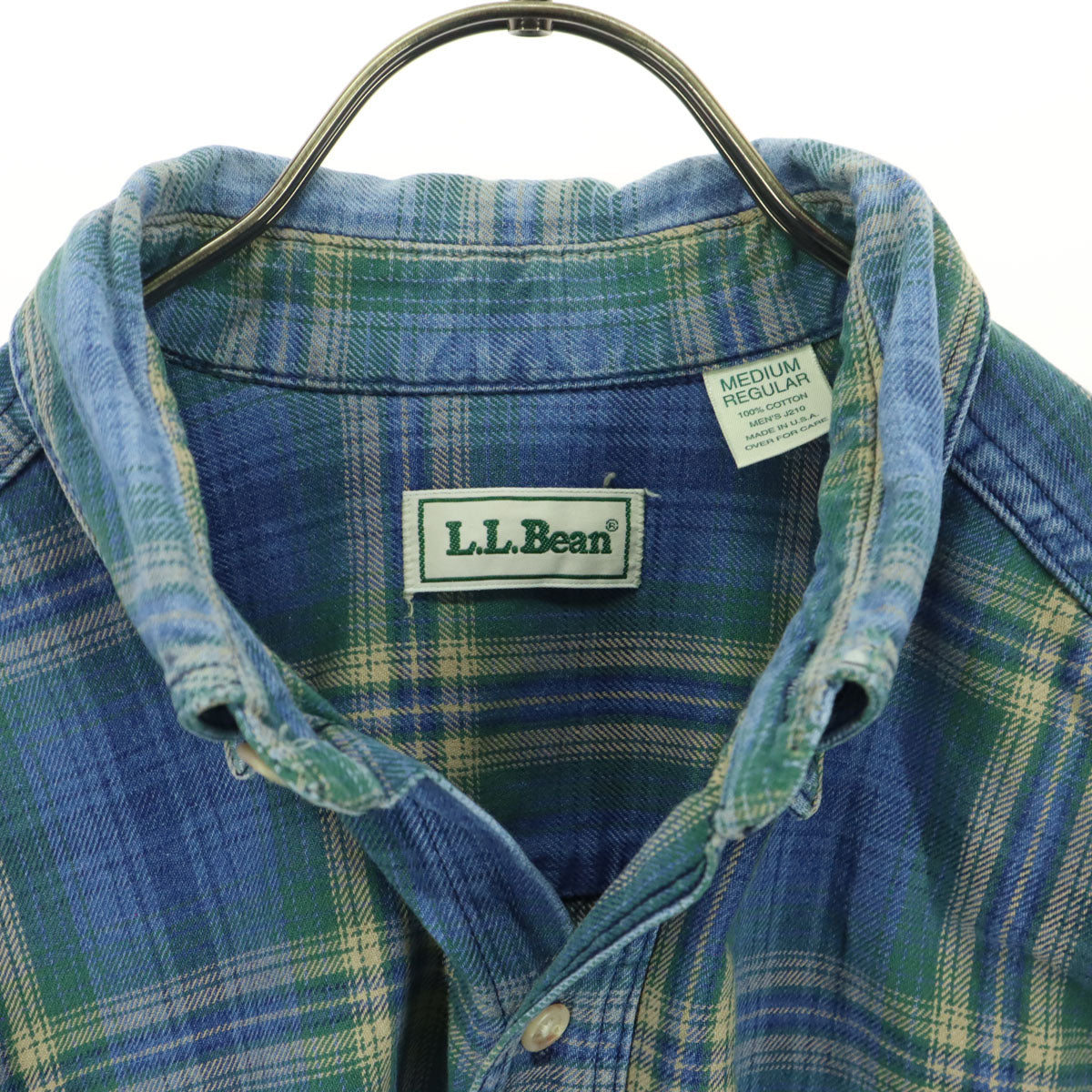 L.L.Bean エルエルビーン オールド チェック柄 長袖 ボタンダウンシャツ M ブルー メンズ