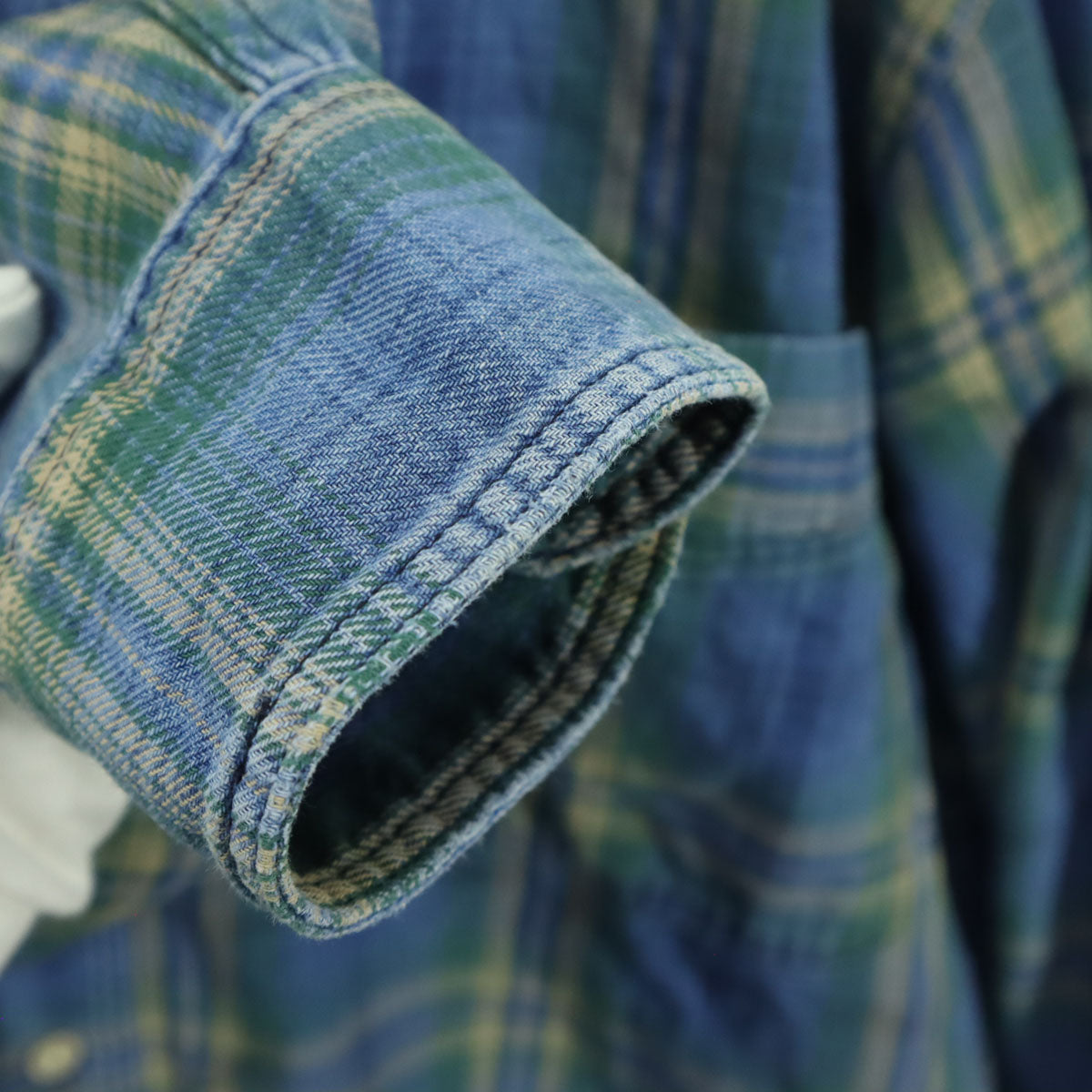L.L.Bean エルエルビーン オールド チェック柄 長袖 ボタンダウンシャツ M ブルー メンズ