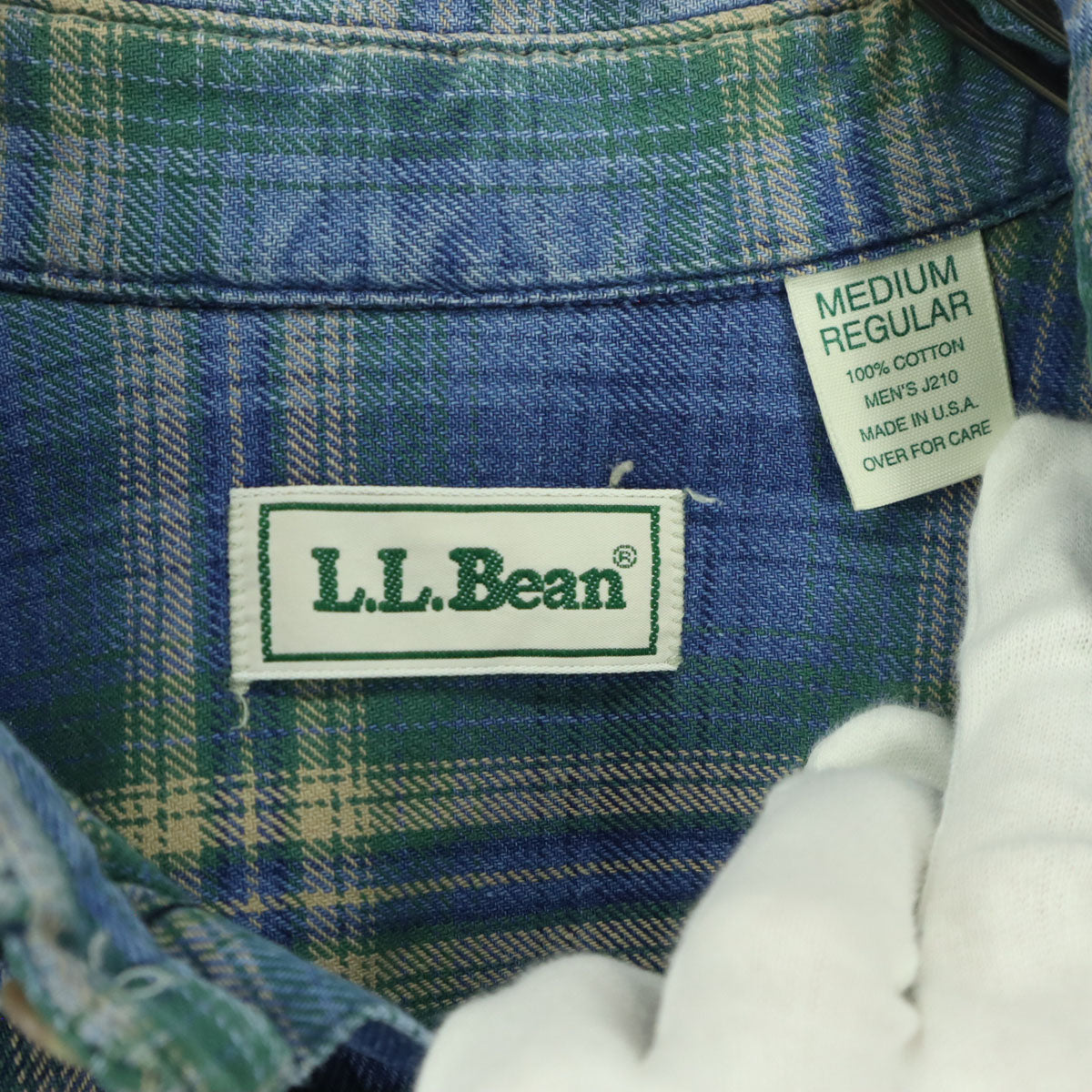 L.L.Bean エルエルビーン オールド チェック柄 長袖 ボタンダウンシャツ M ブルー メンズ