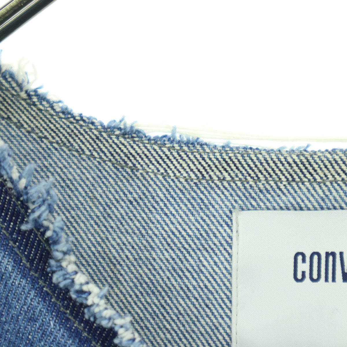 CONVERSE TOKYO コンバーストウキョウ 日本製 コットン 長袖 ノーカラー デニムジャケット ブルー系 レディース