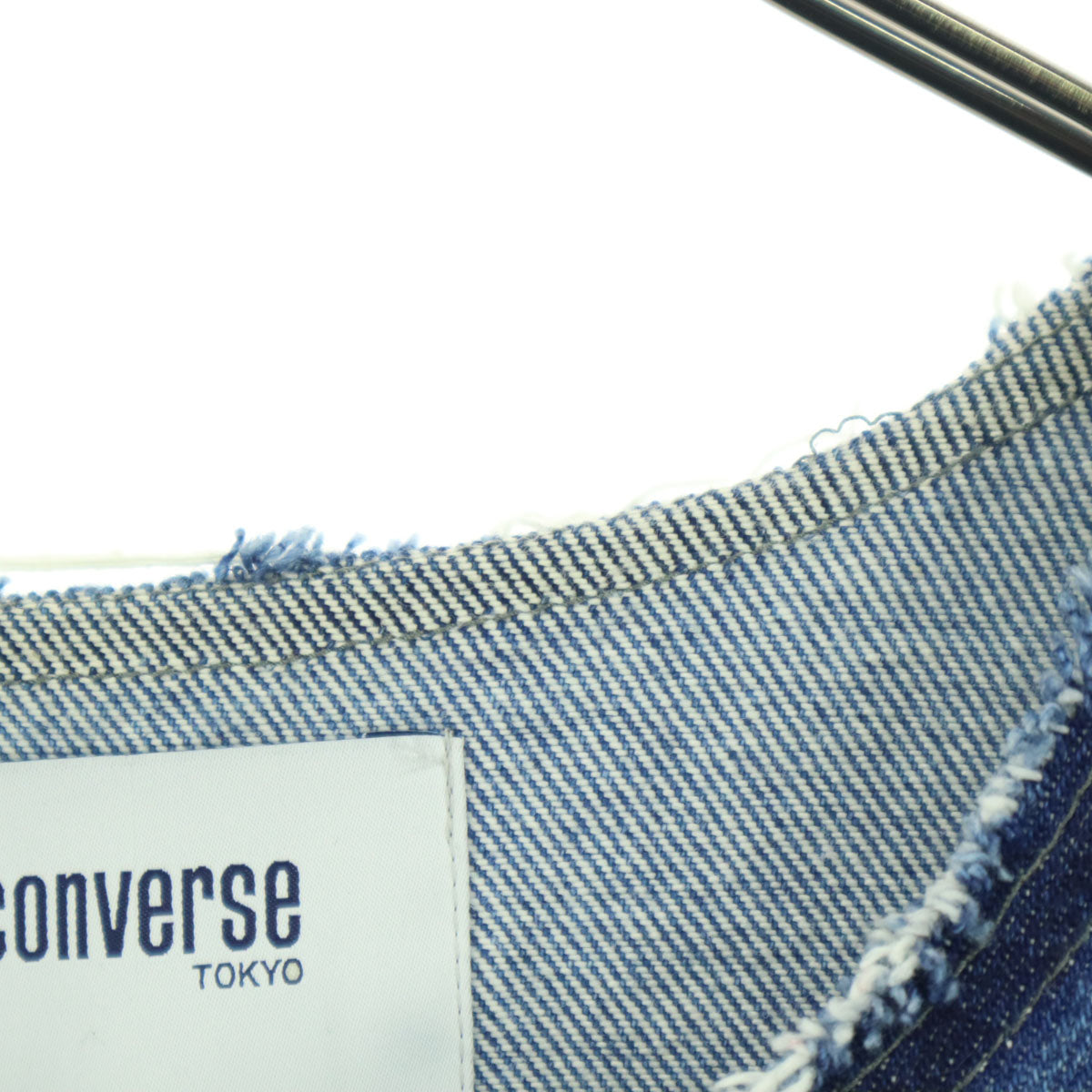 CONVERSE TOKYO コンバーストウキョウ 日本製 コットン 長袖 ノーカラー デニムジャケット ブルー系 レディース
