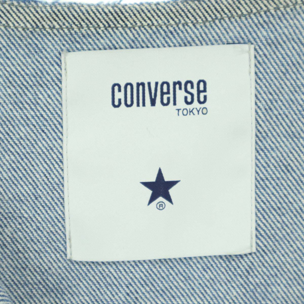 CONVERSE TOKYO コンバーストウキョウ 日本製 コットン 長袖 ノーカラー デニムジャケット ブルー系 レディース