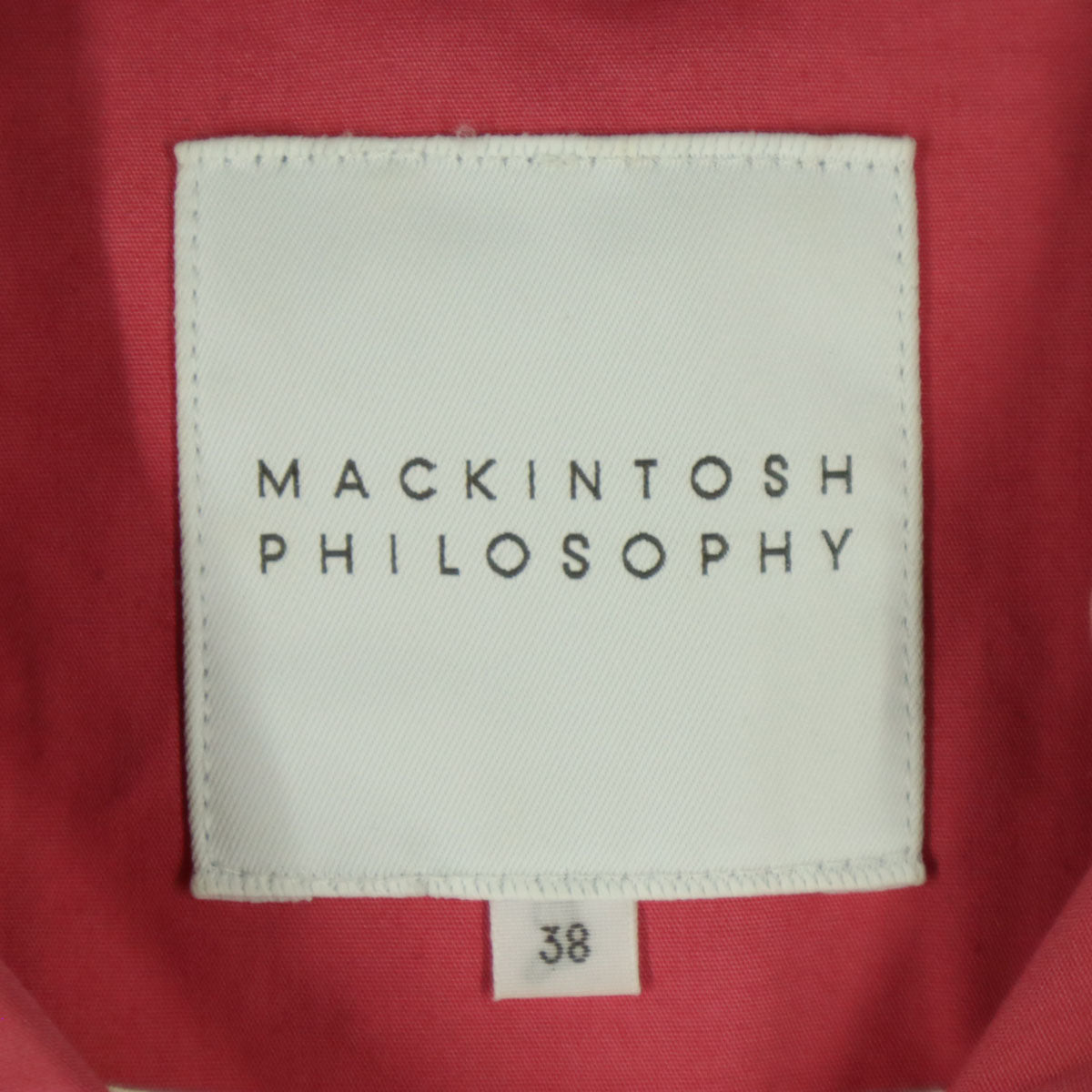 MACKINTOSH PHILOSOPHY マッキントッシュフィロソフィー コットン 日本製 長袖 ダブルブレスト チェスターコート 38 ピンク レディース