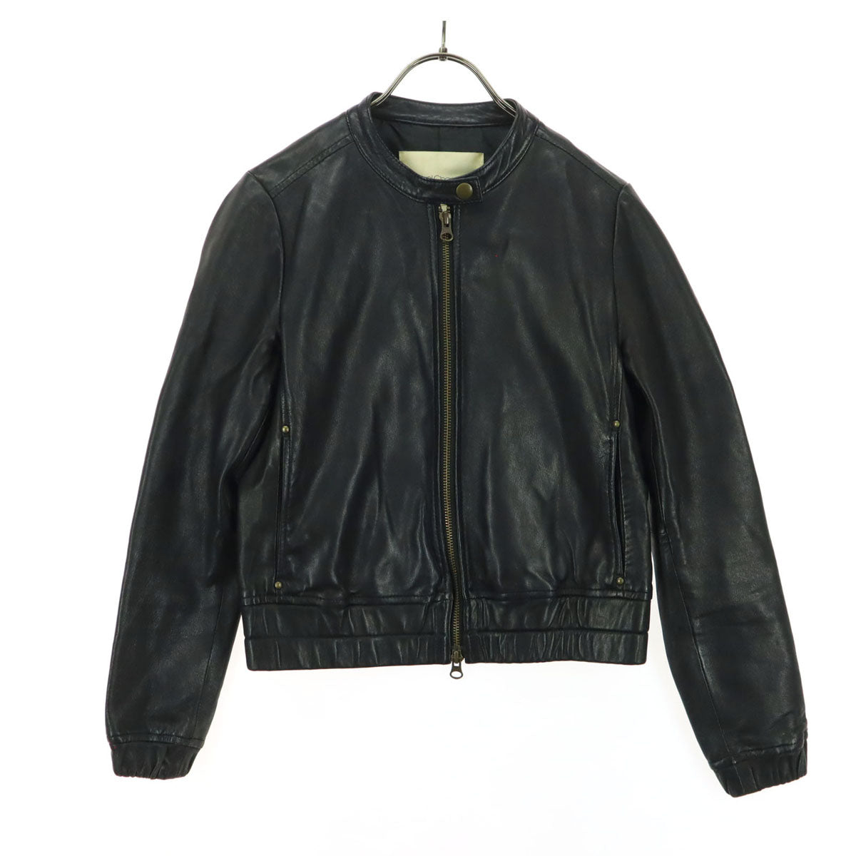 Jewel Changes ジュエルチェンジズ 長袖 レザー シングルライダースジャケット 38 ブラック 羊革 レディース