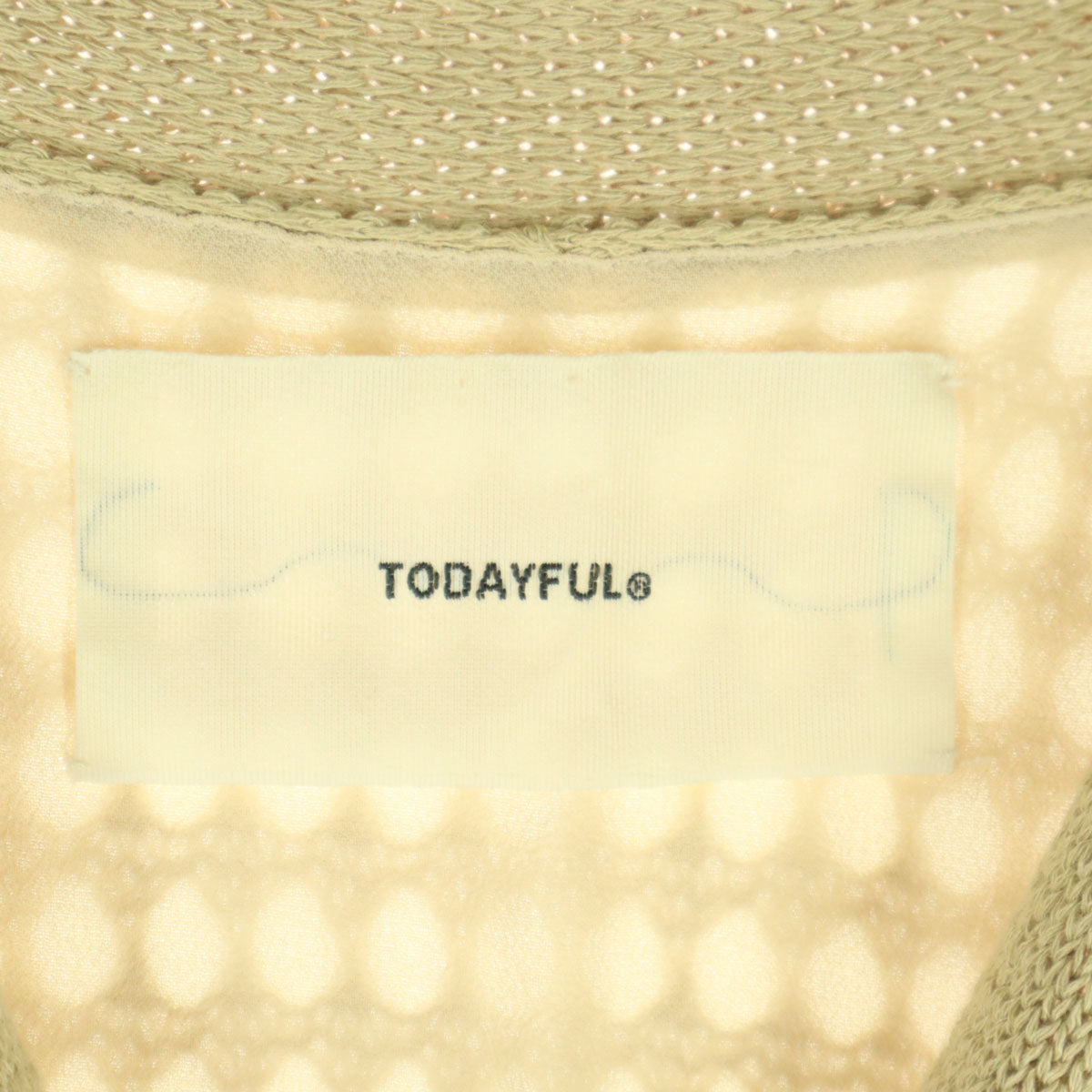 TODAYFUL トゥディフル ノースリーブ メッシュニット ロングワンピース 38 ベージュ レディース