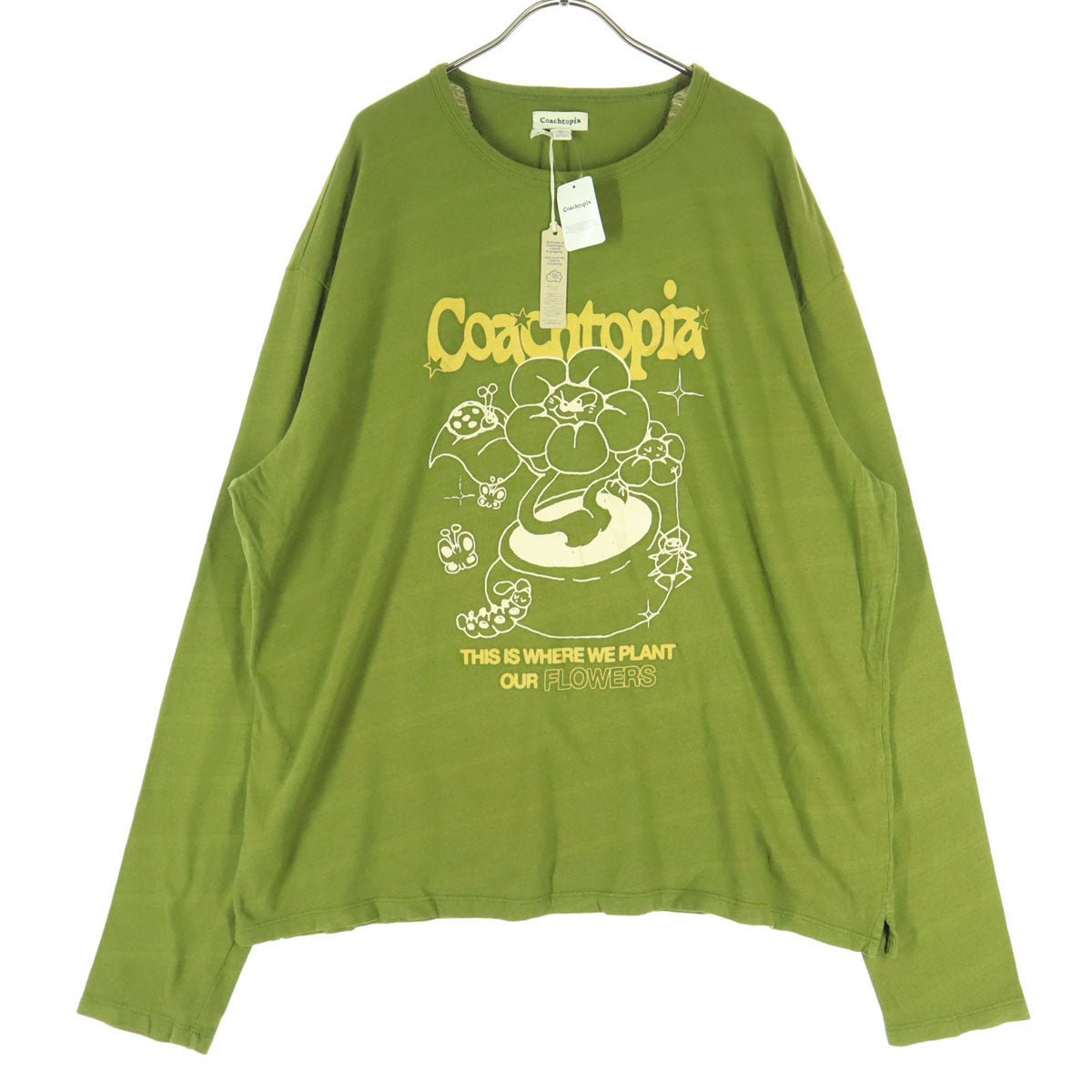 未使用 Coachtopia コーチトピア プリント 花柄 長袖 Tシャツ XL カーキ ロンT メンズ