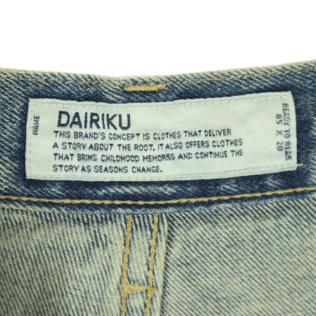 DAIRIKU ダイリク バイカラー デニムパンツ w27 ブルー系 BOY MEETS GIRL ボーイミーツガール ダークグレー メンズ