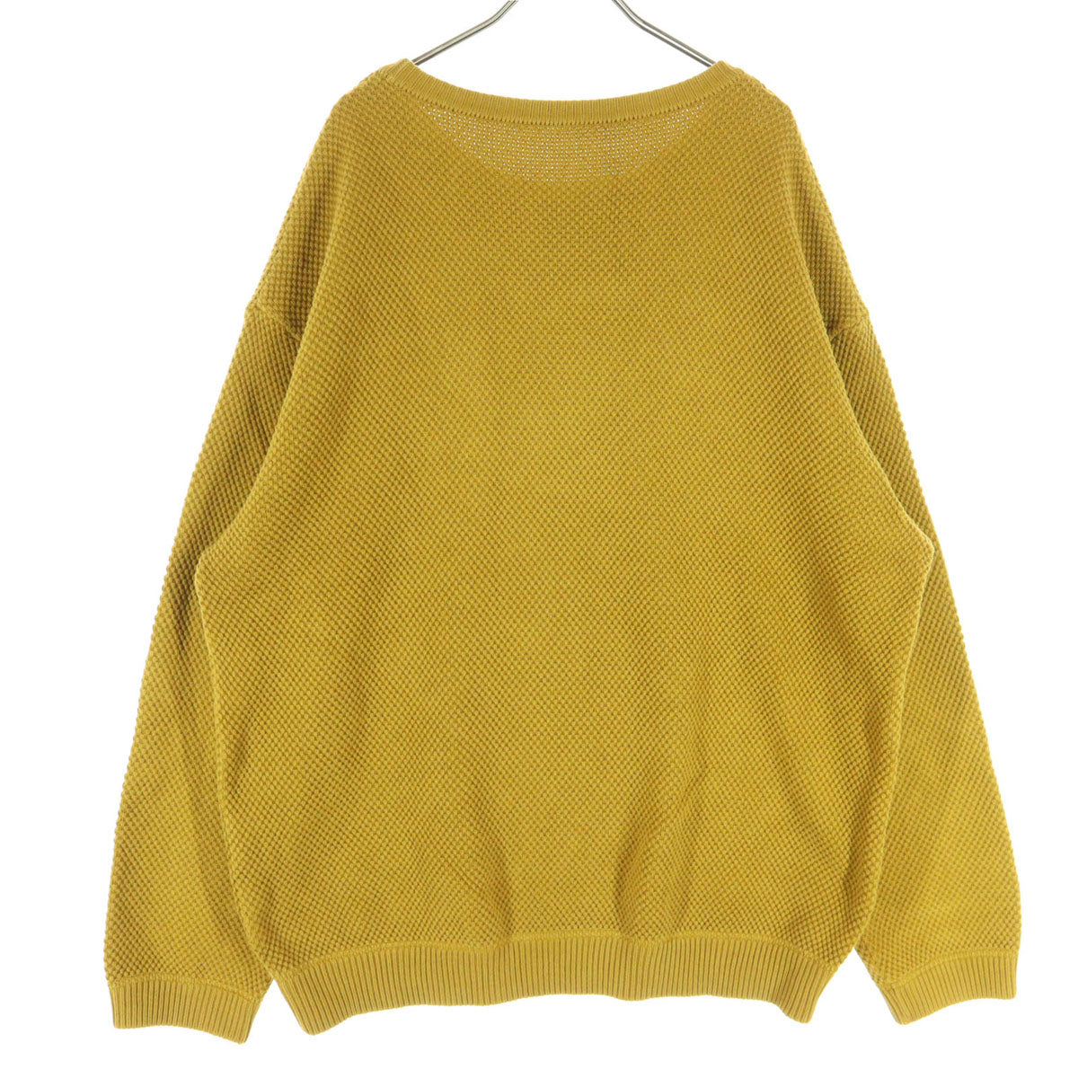 美品 crepuscule クレプスキュール 長袖 ワッフル ニット からし色 メンズ