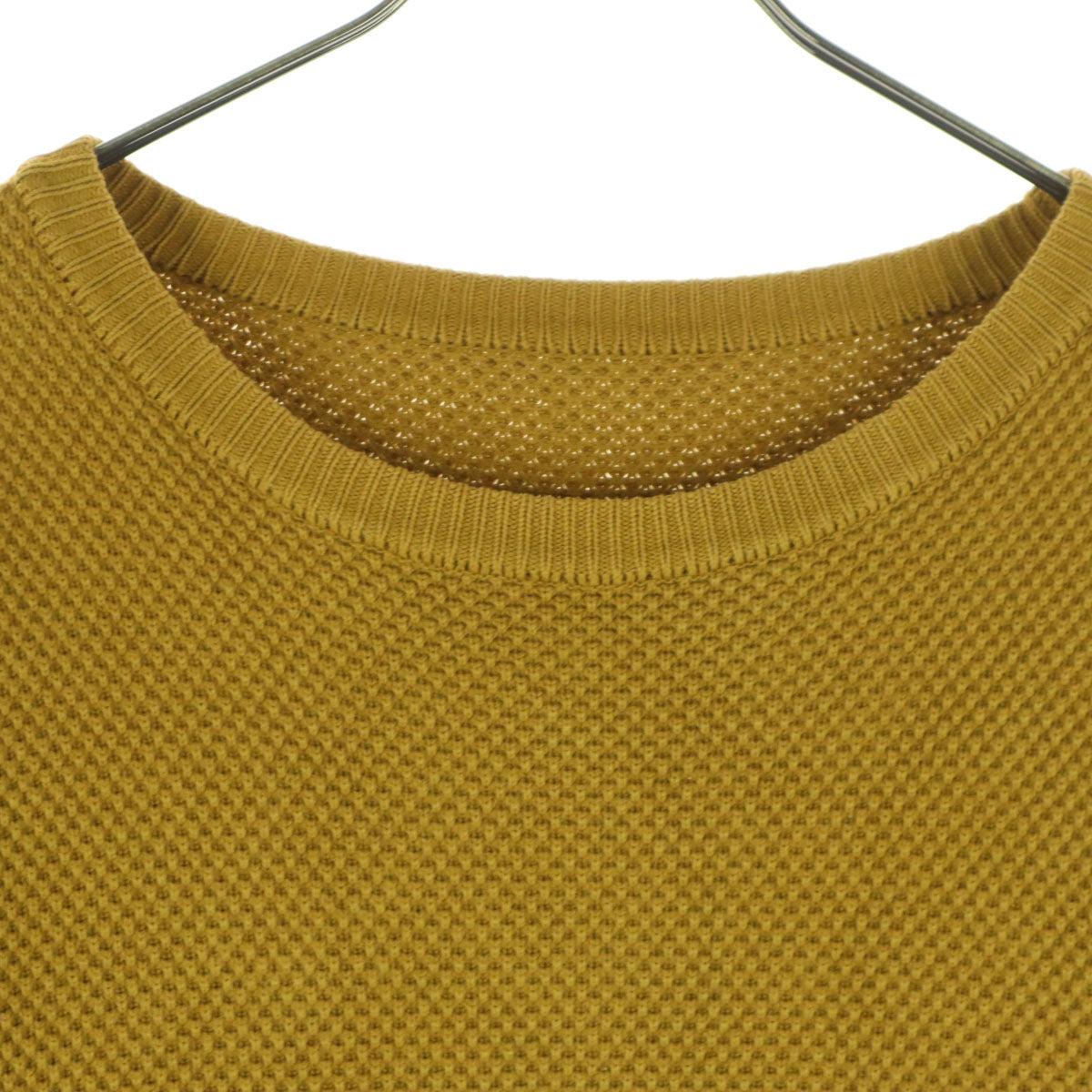 美品 crepuscule クレプスキュール 長袖 ワッフル ニット からし色 メンズ