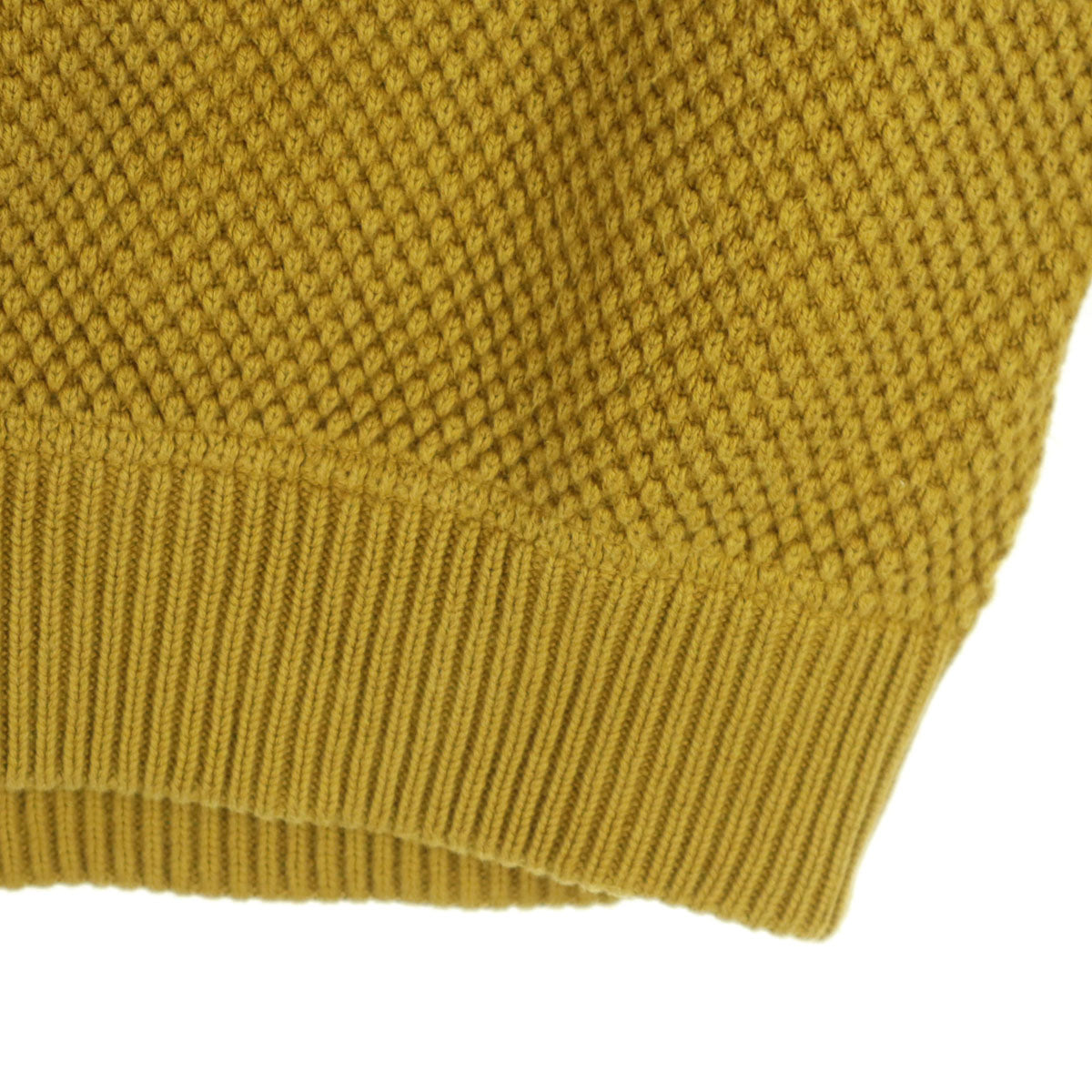 美品 crepuscule クレプスキュール 長袖 ワッフル ニット からし色 メンズ
