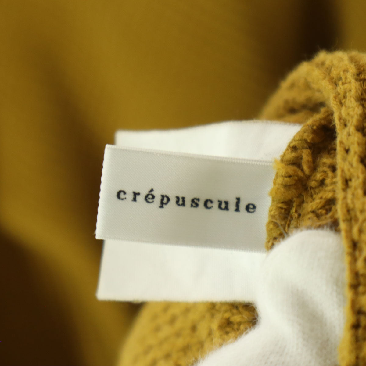 美品 crepuscule クレプスキュール 長袖 ワッフル ニット からし色 メンズ