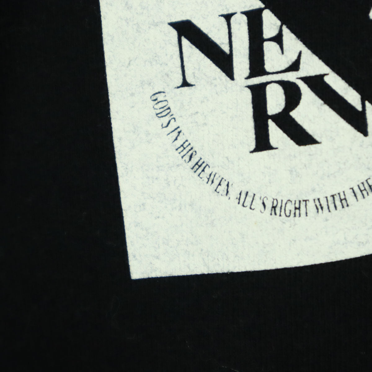 EVANGELION エヴァンゲリオン コットン ロゴプリント 長袖 Tシャツ M ブラック メンズ