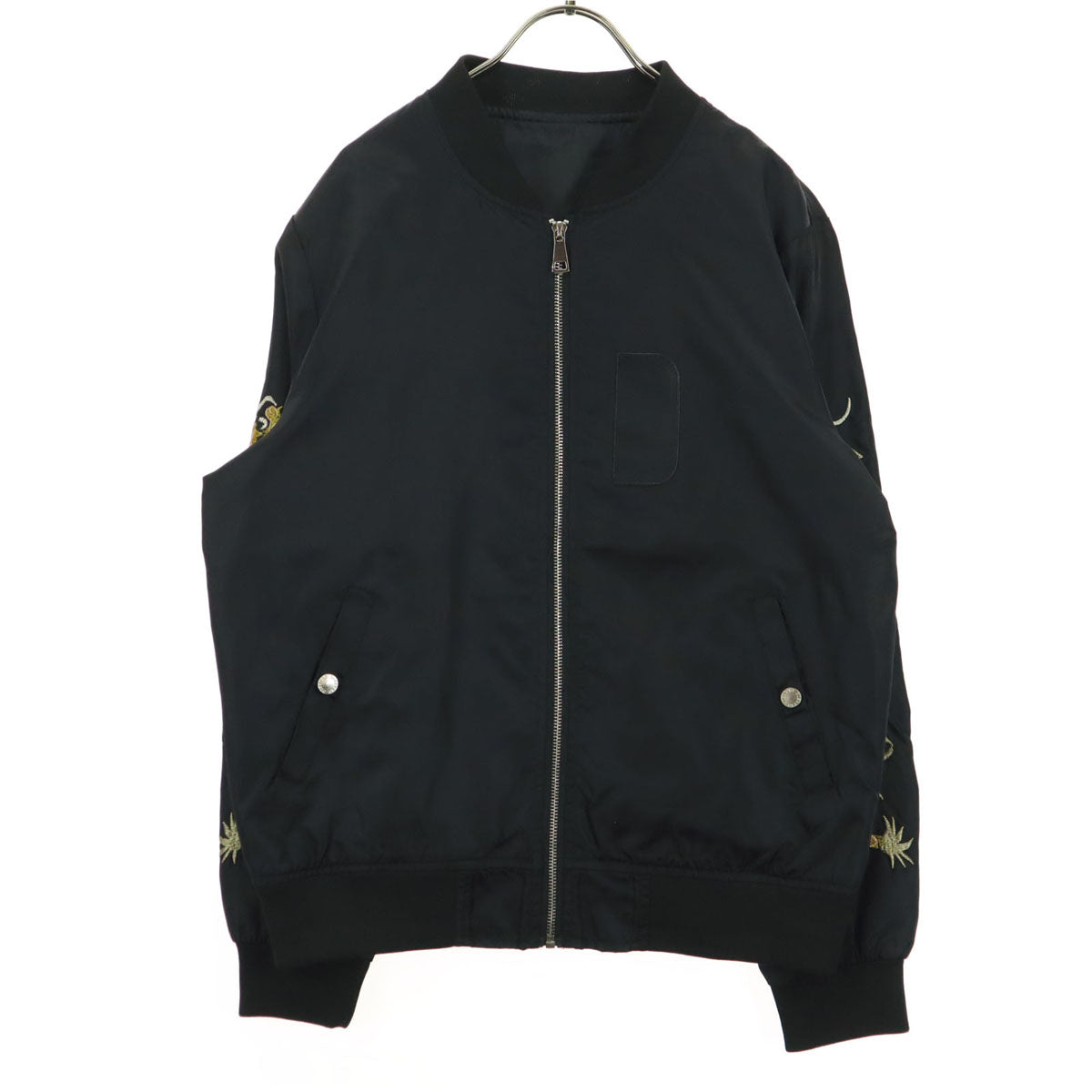 美品 GXP1999 鷹 龍 刺繍 長袖 スカジャン M ブラック MA-1 メンズ